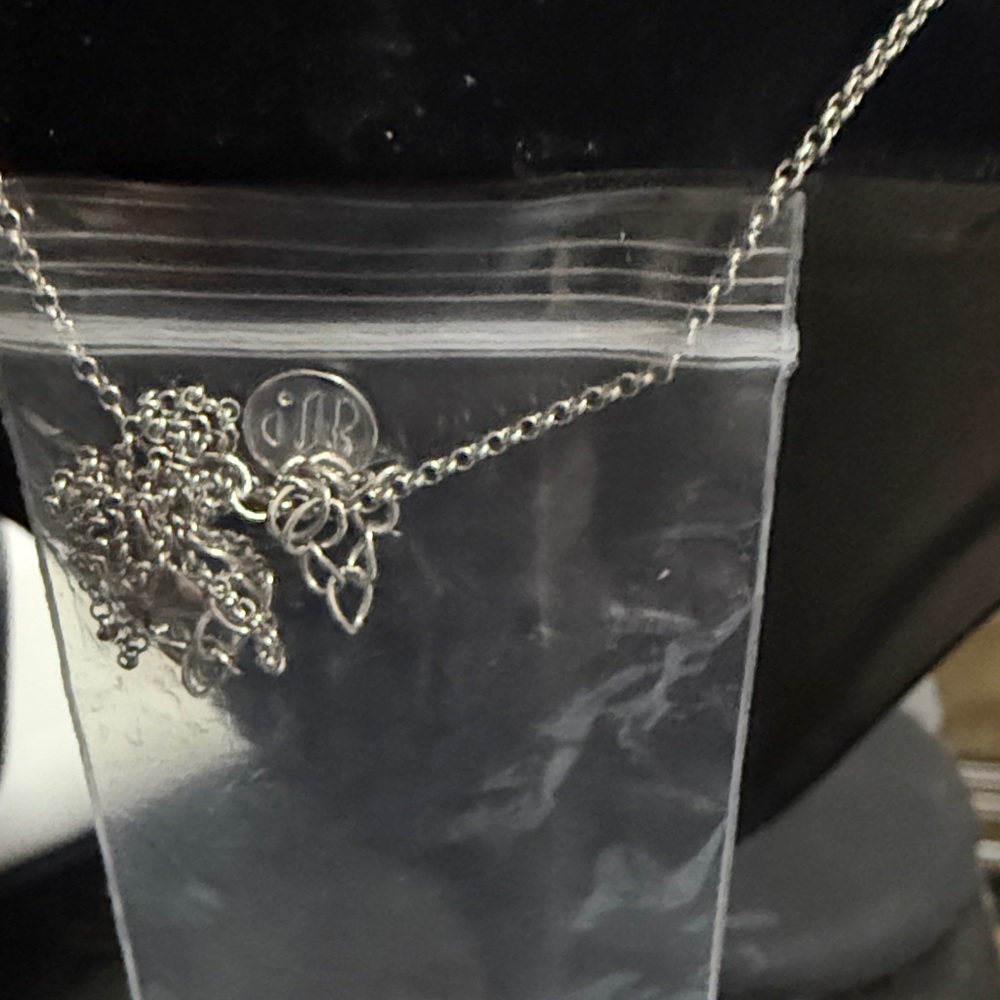 BP Rhodium Plated Smokey Grey  Teardrop Pendant Necklace - Loving Embrace - Picture 3 of 3